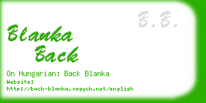 blanka back business card